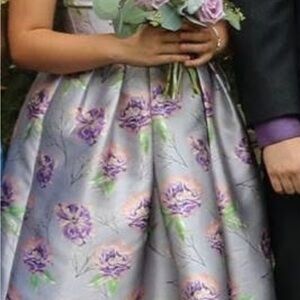Floral Dress in Purple and Green